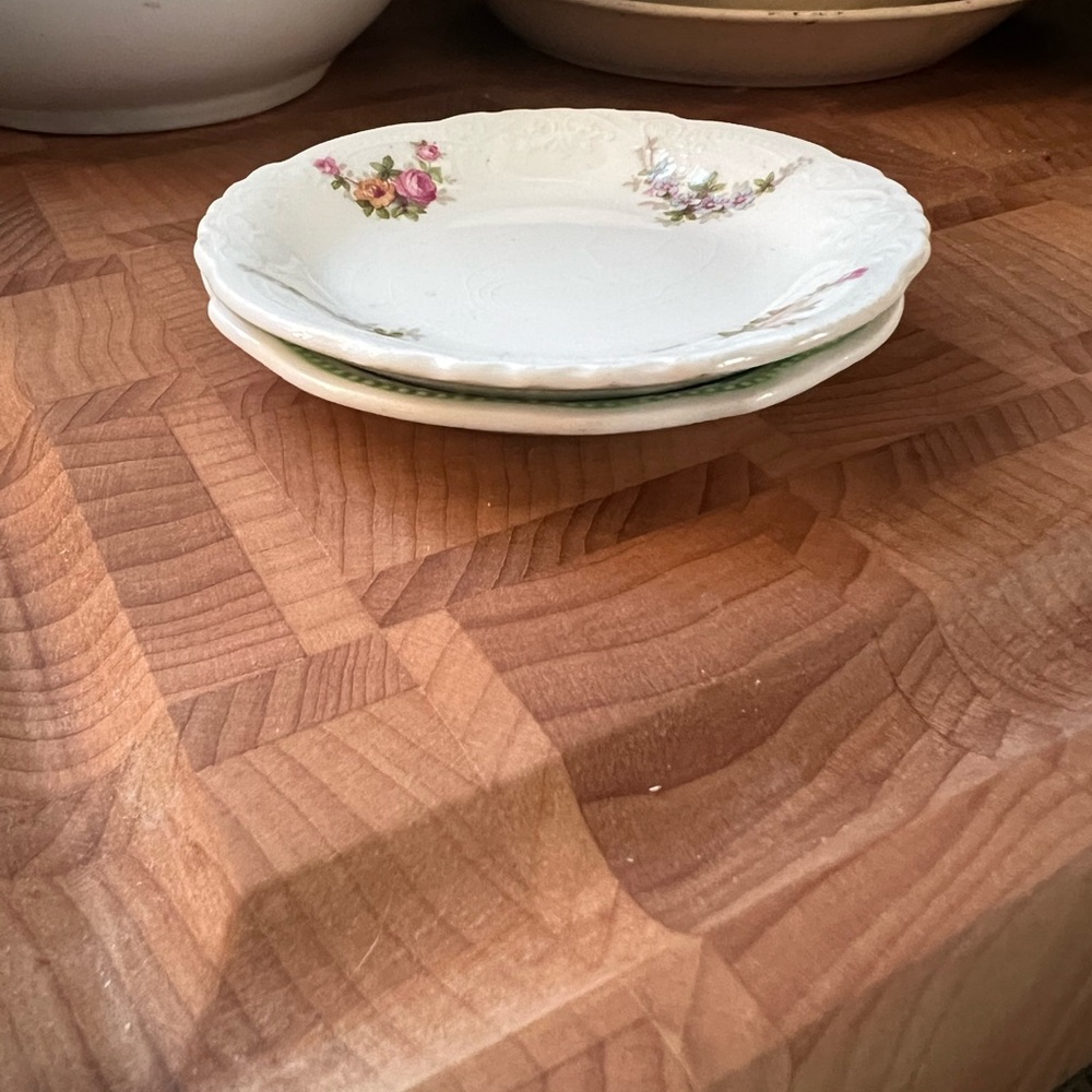 Set of 2 Antique W.H. Grindley & Co. ironstone butter pats